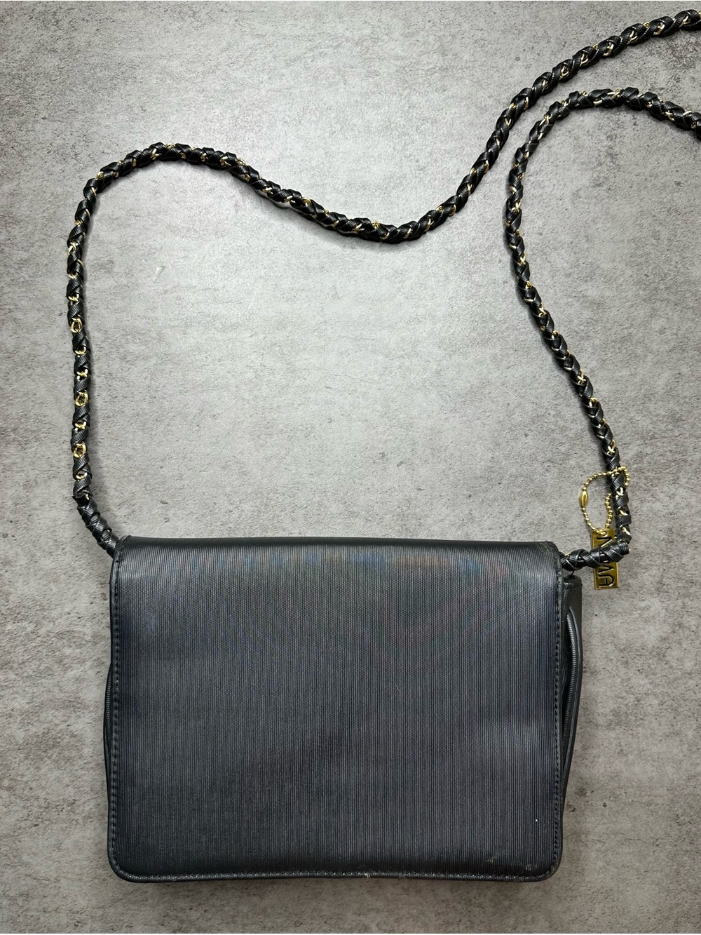 Vintage Nima Black & Gold Elephant Crossbody Shoulder Bag - Picture 6 of 8